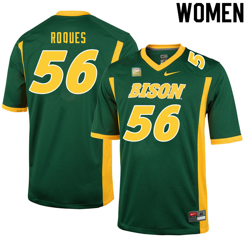 Women #56 Loshiaka Roques North Dakota State Bison College Football Jerseys Sale-Green - Click Image to Close